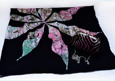 Hand-dyed batik shawls, clutches and jewellery by Suraliya Batik, photograph 2